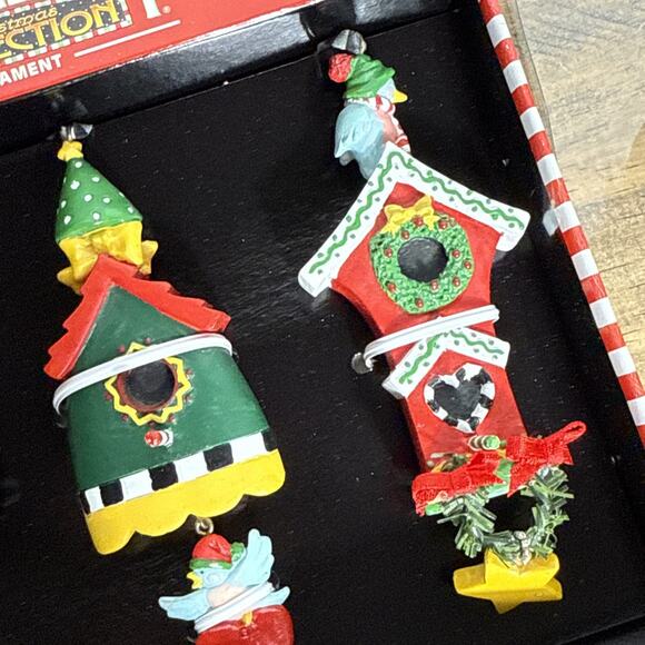 Vintage Mary Engelbreit Christmas Tree Ornaments Birdhouses Bird Theme Gift New - Picture 10 of 11